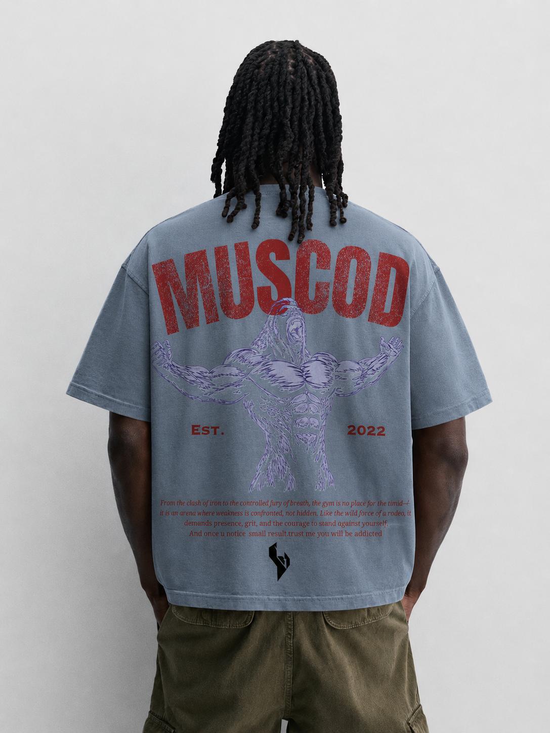 MUSCOD Washed Blue Tee
